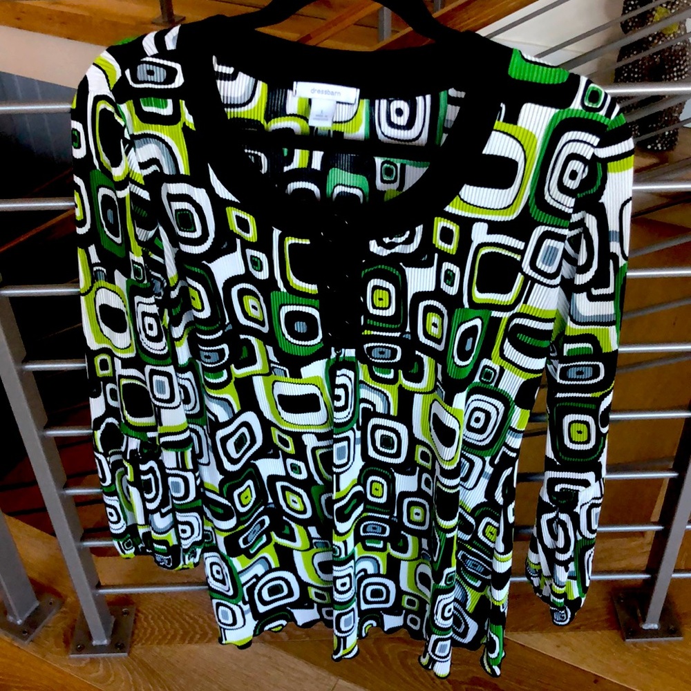 Dressbarn vintage large tunic. In great shape!  Black, greens, white & gray.